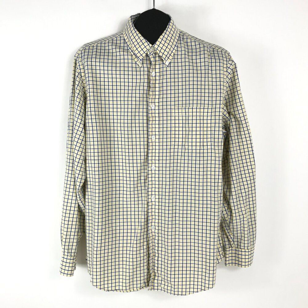 Brooks Brothers 1818 Regent Fit Button Down Shirt Men's Large Plaid 100% Cotton